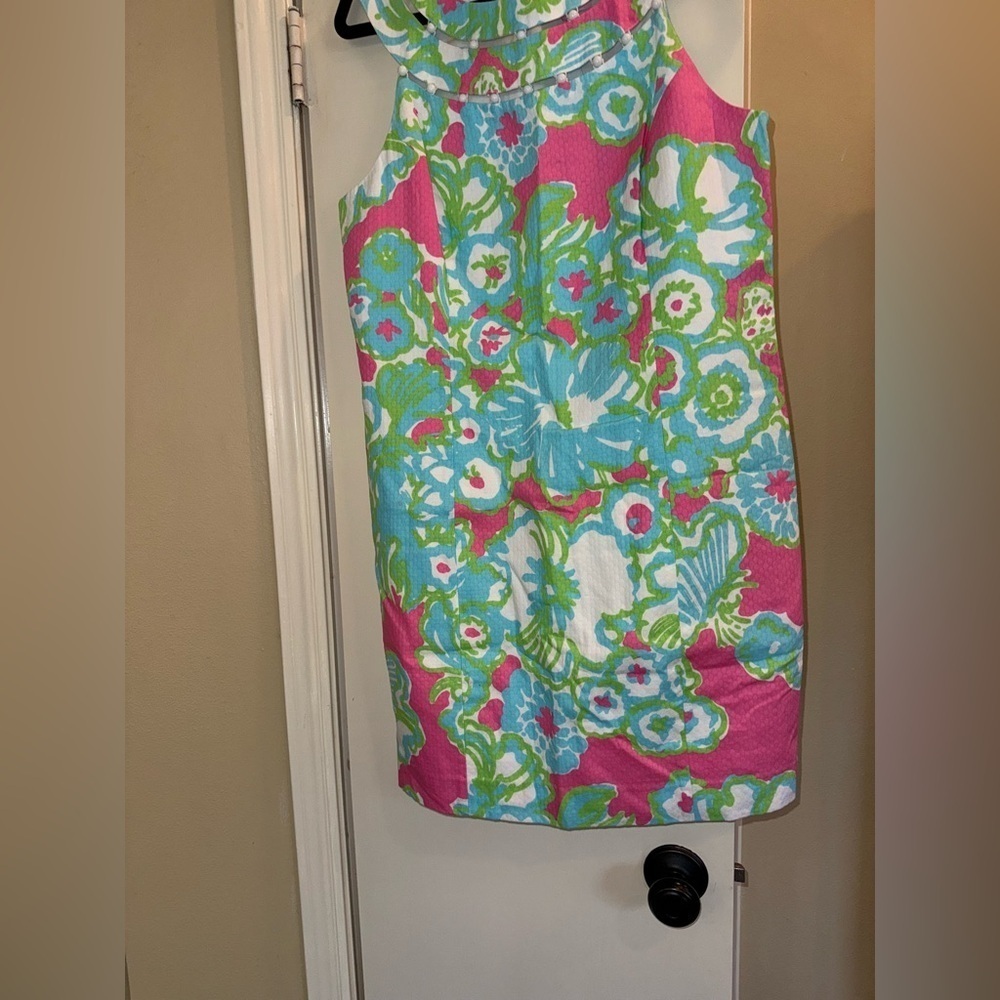New ▶️ Lilly Pulitzer ◀️ Lindy PB Pink A Delicacy Beaded Neck Shift Size 12 - Picture 6 of 12